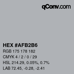 颜色代码: HEX #AFB2B6 | qconv.com