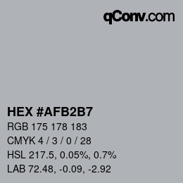 颜色代码: HEX #AFB2B7 | qconv.com