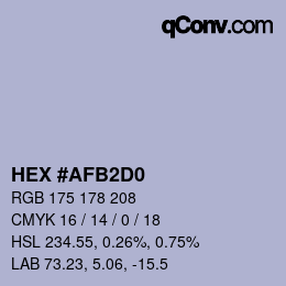颜色代码: HEX #AFB2D0 | qconv.com