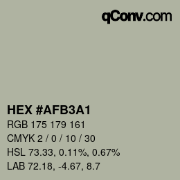 カラーコード: HEX #AFB3A1 | qconv.com
