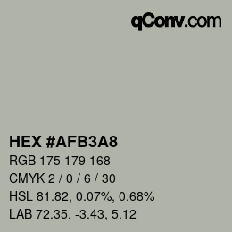 颜色代码: HEX #AFB3A8 | qconv.com
