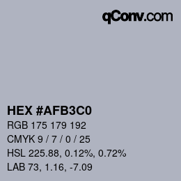 Color code: HEX #AFB3C0 | qconv.com