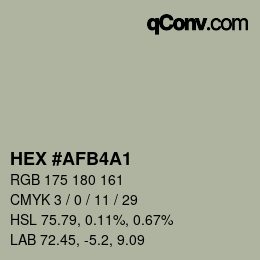 Color code: HEX #AFB4A1 | qconv.com