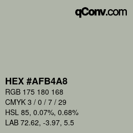 カラーコード: HEX #AFB4A8 | qconv.com
