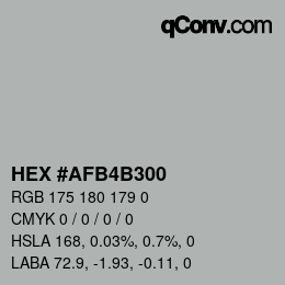 Code couleur: HEX #AFB4B300 | qconv.com