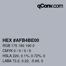 カラーコード: HEX #AFB4BE00 | qconv.com