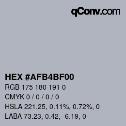 Color code: HEX #AFB4BF00 | qconv.com