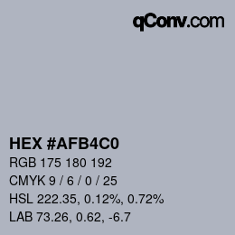 Color code: HEX #AFB4C0 | qconv.com