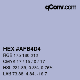 颜色代码: HEX #AFB4D4 | qconv.com
