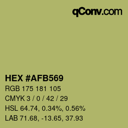 颜色代码: HEX #AFB569 | qconv.com