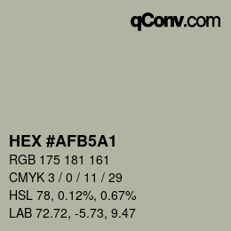 Código de color: HEX #AFB5A1 | qconv.com