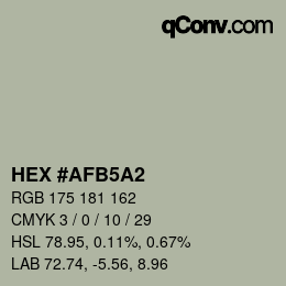 Color code: HEX #AFB5A2 | qconv.com