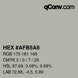 カラーコード: HEX #AFB5A8 | qconv.com