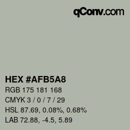 Color code: HEX #AFB5A8 | qconv.com