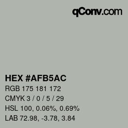 Color code: HEX #AFB5AC | qconv.com