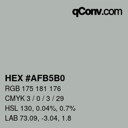 颜色代码: HEX #AFB5B0 | qconv.com
