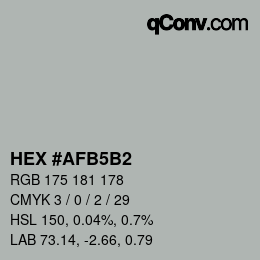 カラーコード: HEX #AFB5B2 | qconv.com