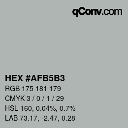 Color code: HEX #AFB5B3 | qconv.com