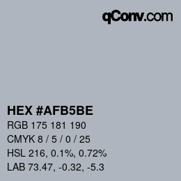 カラーコード: HEX #AFB5BE | qconv.com