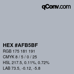 Color code: HEX #AFB5BF | qconv.com