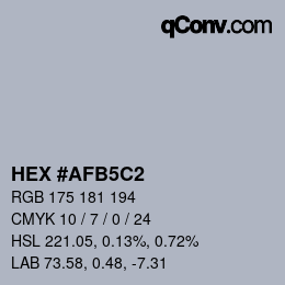 Color code: HEX #AFB5C2 | qconv.com