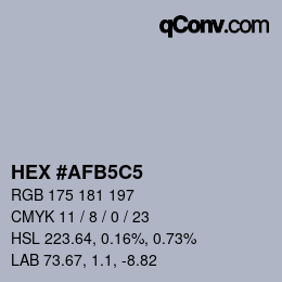 カラーコード: HEX #AFB5C5 | qconv.com