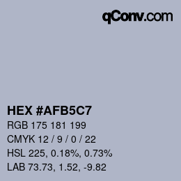 カラーコード: HEX #AFB5C7 | qconv.com