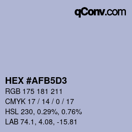 カラーコード: HEX #AFB5D3 | qconv.com