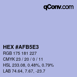 Código de color: HEX #AFB5E3 | qconv.com