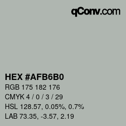 颜色代码: HEX #AFB6B0 | qconv.com