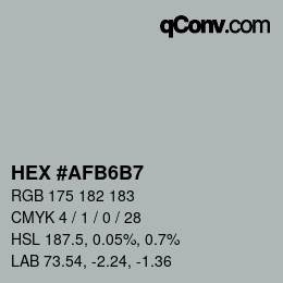 颜色代码: HEX #AFB6B7 | qconv.com