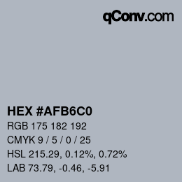 Color code: HEX #AFB6C0 | qconv.com