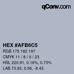 Color code: HEX #AFB6C5 | qconv.com