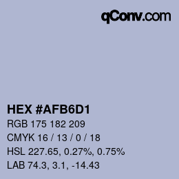 Código de color: HEX #AFB6D1 | qconv.com
