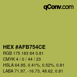 颜色代码: HEX #AFB754CE | qconv.com