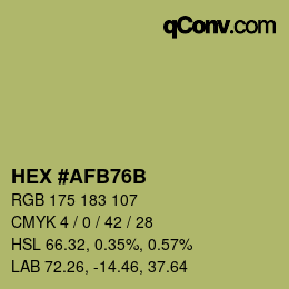 カラーコード: HEX #AFB76B | qconv.com