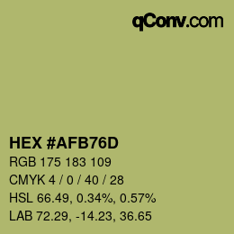 カラーコード: HEX #AFB76D | qconv.com