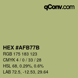 Color code: HEX #AFB77B | qconv.com
