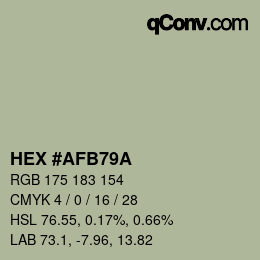 Color code: HEX #AFB79A | qconv.com