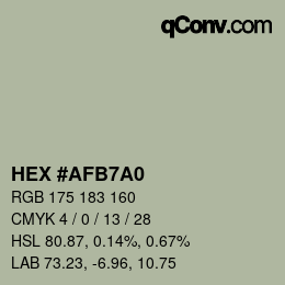 颜色代码: HEX #AFB7A0 | qconv.com