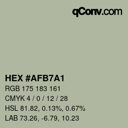 Color code: HEX #AFB7A1 | qconv.com