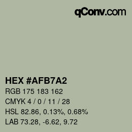 Color code: HEX #AFB7A2 | qconv.com