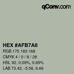 Color code: HEX #AFB7A8 | qconv.com