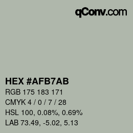 Color code: HEX #AFB7AB | qconv.com