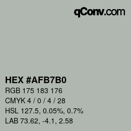Color code: HEX #AFB7B0 | qconv.com