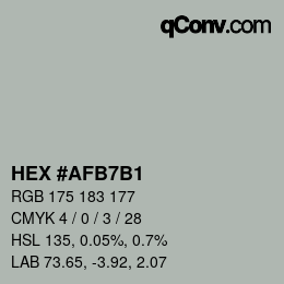 Color code: HEX #AFB7B1 | qconv.com