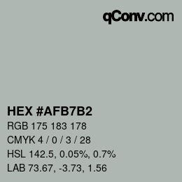 Color code: HEX #AFB7B2 | qconv.com