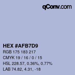 颜色代码: HEX #AFB7D9 | qconv.com
