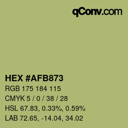 Color code: HEX #AFB873 | qconv.com