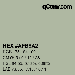 颜色代码: HEX #AFB8A2 | qconv.com
